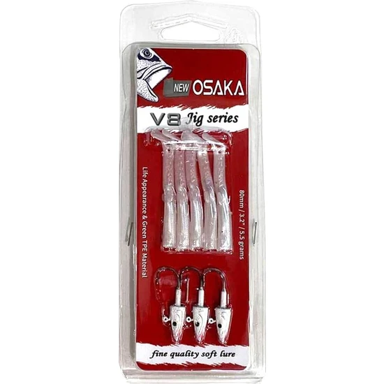 Osaka V8 Jig Series 8cm 5,5gr Silikon Yem - Pearl Silver