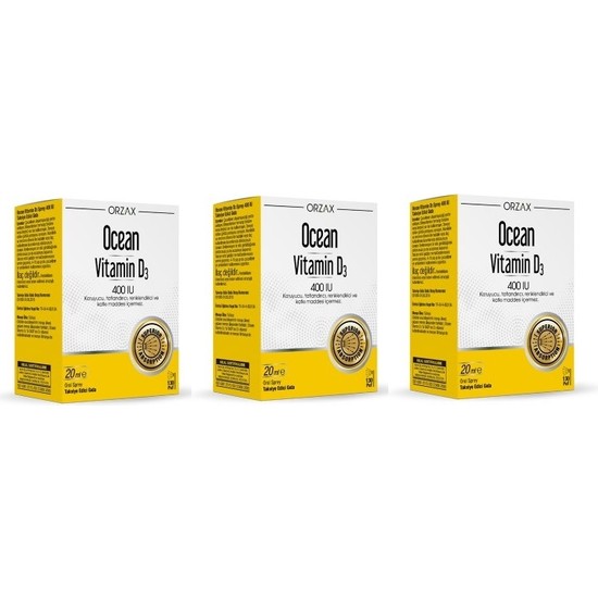 Ocean Vitamin D3 400 Iu 20 ml Sprey*3 Adet Fiyatı