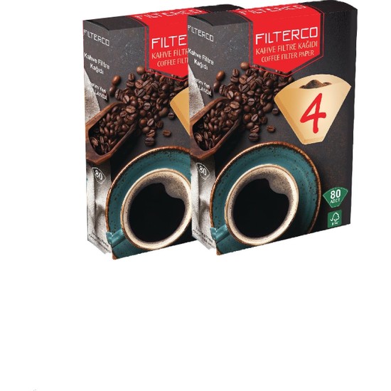 Filterco Kahve Filtre Kağıdı 1x4 80'li 2 Paket 160'LI