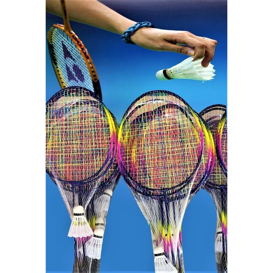 Fırsat Geldi Badminton Seti Metal 2 Raket + 1 Kauçuk Top Bedminton Raket Seti
