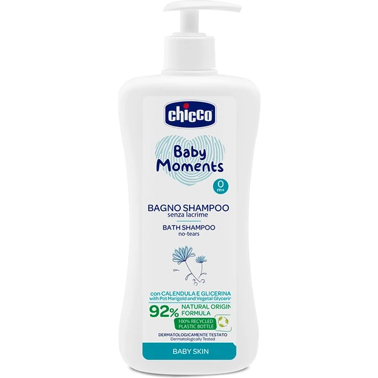 Chicco Baby Moments Doğal Saç ve Vücut Şampuanı 750ML