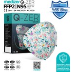 Q-zer Bahar Çiçekleri Desenli Ffp2 N95 Maske Meltblown Katmanlı