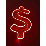 Dekoraven Dolar Neon Şekiller Işaret Neon LED Dekoratif Duvar Aydınlatması Neon Duvar Yazısı