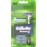 Gillette Sensor3 Tıraş Makinesi Sensitive + 6 Yedek Tıraş Bıçağı