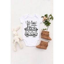 Tuğba Baby Unisex Bebek Yeni Bir Macera Zamanı Baskılı Body Zıbın
