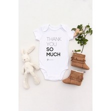 Tuğba Baby Unisex Bebek Thank You So Much Baskılı Body Zıbın