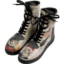 Kadın Vegan Deri Bej Uzun Bot - Mon Cher Tasarım