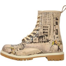 Kadın Vegan Deri Bej Uzun Bot - One way only Tasarım