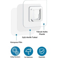 Fırsat Geldi Eşya Sabitleme Askısı 10 Çift Şeffaf Çift Taraflı Yapışkanlı Geçmeli Klips