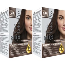 Alix 50ML Kit Saç Boyası 5.8 Büyüleyici Kahve (2 Li Set)