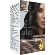 Alix 50ML Kit Saç Boyası 3.0 Koyu Kahve (4 Lü Set)