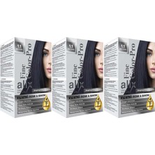 Alix 50ML Kit Saç Boyası 1.1 Mavi Siyah (3 Lü Set)