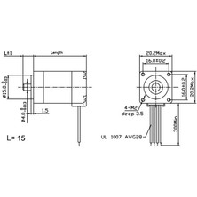 Pololu Nema 8 - 200 Adım Step Motor Bipolar - 20x30mm - 3.9V