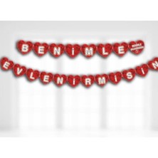 Dipak Kırmızı Renk Benimle Evlenirmisin Yazılı Banner