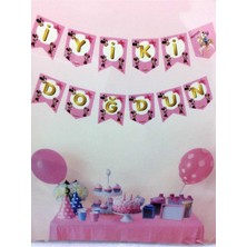 Dipak Minnie Mouse Karakter Temalı Iyiki Doğdun Yazılı Banner