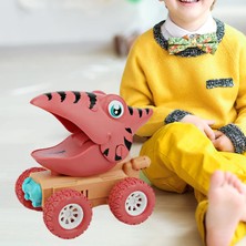 Lovoski Dinozorlar Araba Karikatür Araç Modeli Atalet Kawaii Plastik Hediye Toddler Kırmızı Pterodactyl Için (Yurt Dışından)