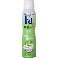 150 ml Fa Freshly Free Deodorant Lime&Coconut Kokusuyla Cinsiyete Uygun 48 Saat Etkili Ferahlama