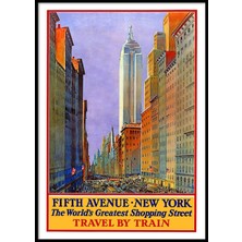 Webcenter Çerçevesiz New York 5th Avenue Vintage Reprodüksiyon Poster