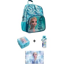 Ottonya Frozen Lisanslı Ilkokul Çantası 4 Lü Set(Beslenme+Suluk+Resim Defteri)