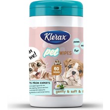 Klerax Pet Wipes Evcil Hayvanlar Için Temizlik Mendili 60 Yaprak