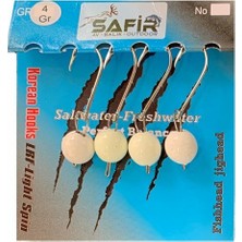 Safir Düz Uv ve Glow Jig Head Kırmızı Uv-5 G.-6 No.