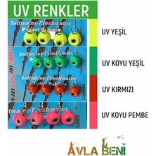 Safir Balık Göz Uv ve Glow Jig Head Yeşil Glow-7 Gram-12 No.