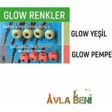 Safir Balık Göz Uv ve Glow Jig Head Yeşil Glow-7 Gram-12 No.