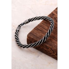 Sümer Telkari Kazaziye Işlemeli El Sarması Gümüş Erkek Bileklik