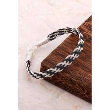 Sümer Telkari Kazaziye Işlemeli El Sarması Gümüş Erkek Bileklik