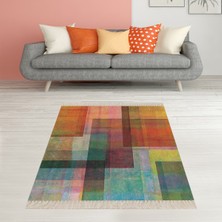 Bona Fortuna Geometrik Desenli Renk Geçişli Dijital Baskı Yıkanabilir Kaymaz Taban Leke Tutmaz Modern Salon Halıs