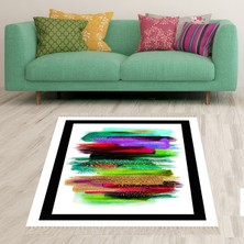 Bona Fortuna Renk Geçişli Dijital Baskı Yıkanabilir Kaymaz Taban Leke Tutmaz Modern Simli Salon Halısı ve Yolluk