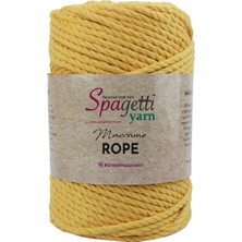 Spagetti Yarn 4mm 330G Sarı 3 Büküm Halat Makrome Ipi