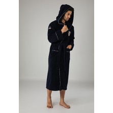 Nuşa Commander Nakışlı Bambu Cotton  Erkek Bornozu