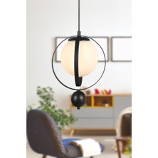 Begüsa Jüpiter Tekli Avize Siyah Beyaz Cam