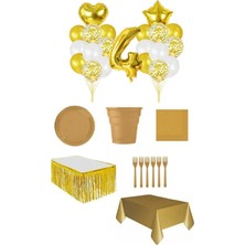 Dipak Gold Renk 4 Yaş Doğum Günü Seti