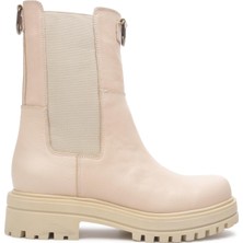 Burç Beyaz Hakiki Deri Kadın Bot