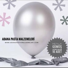 Balonevi Metalik Gümüş Balon 10 Adet Zarif Renk ve Dayanıklı Yapı ile Parti Malzemesi