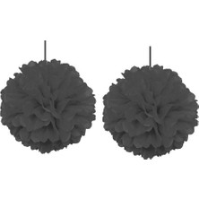 Balonevi KF035 2'li Pompom Dekor Süs Siyah