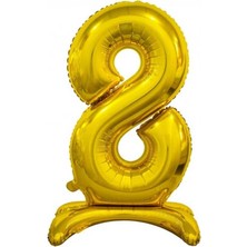 Balonevi 8 Ayaklı Rakam Folyo Balon Gold 32 Inch