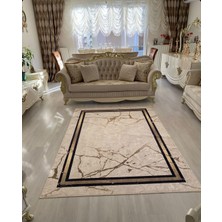 STY Home Krem Makinede Yıkanabilir Halı Kaymaz Tabanlı Dijital Baskı Antialerjik Halı Yolluk