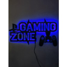 Dekoraven Gaming Zone LED Işıklı Ahşap Tablo
