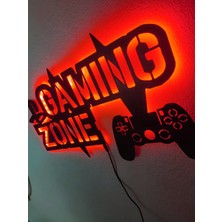 Dekoraven Gaming Zone LED Işıklı Ahşap Tablo