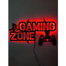 Dekoraven Gaming Zone LED Işıklı Ahşap Tablo