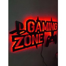 Dekoraven Gaming Zone LED Işıklı Ahşap Tablo