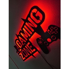 Dekoraven Gaming Zone LED Işıklı Ahşap Tablo