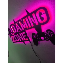 Dekoraven Gaming Zone LED Işıklı Ahşap Tablo