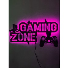 Dekoraven Gaming Zone LED Işıklı Ahşap Tablo