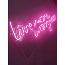 Dekoraven Live More Worry Less Neon Şekiller Işaret Neon  LED Dekoratif Duvar Aydınlatması Neon Duvar Yazısı