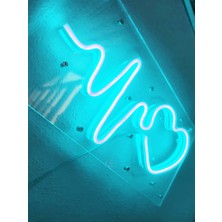 Dekoraven Kalp Ritim Neon Şekiller Işaret Neon  LED Dekoratif Duvar Aydınlatması Neon Duvar Yazısı