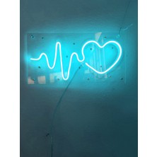 Dekoraven Kalp Ritim Neon Şekiller Işaret Neon  LED Dekoratif Duvar Aydınlatması Neon Duvar Yazısı